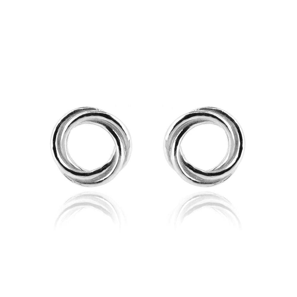 Love Knot Large Stud Earrings - Sterling Silver Stud Earrings