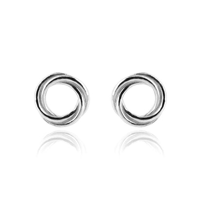 Love Knot Large Stud Earrings - Sterling Silver Stud Earrings