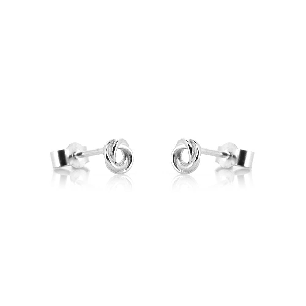 Love Knot Small Stud Earrings - Sterling Silver Stud Earrings