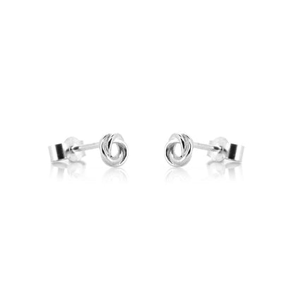 Love Knot Small Stud Earrings - Sterling Silver Stud Earrings