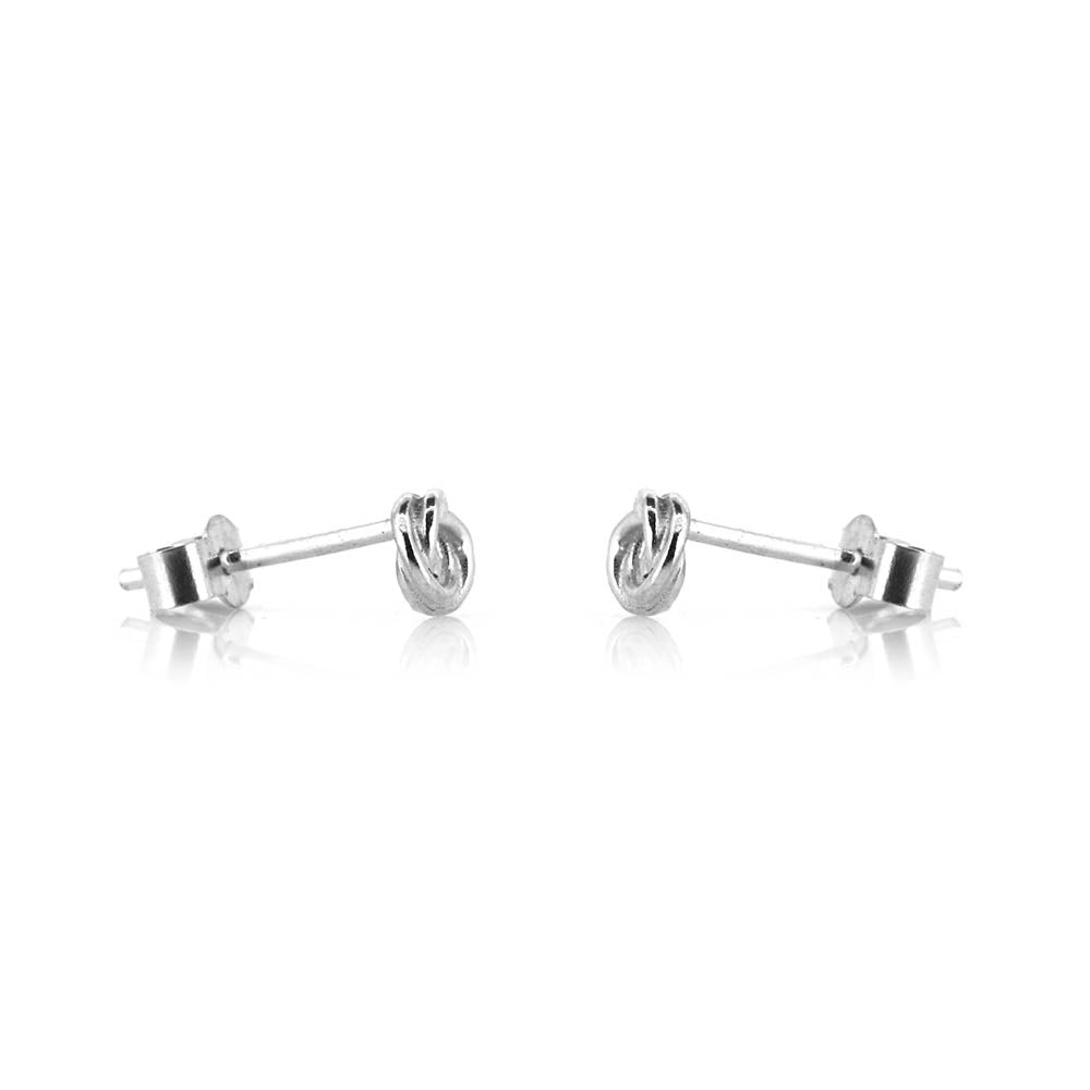 Love Knot Small Stud Earrings - Sterling Silver Stud Earrings