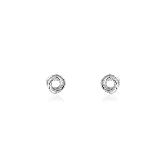 Love Knot Small Stud Earrings - Sterling Silver Stud Earrings