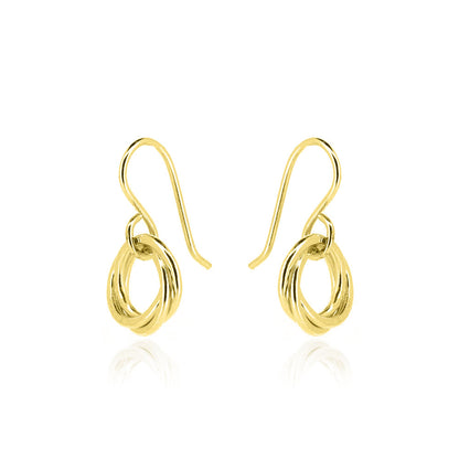 Love Knot Small Drop Earrings - Yellow Gold Vermeil Drop Earrings