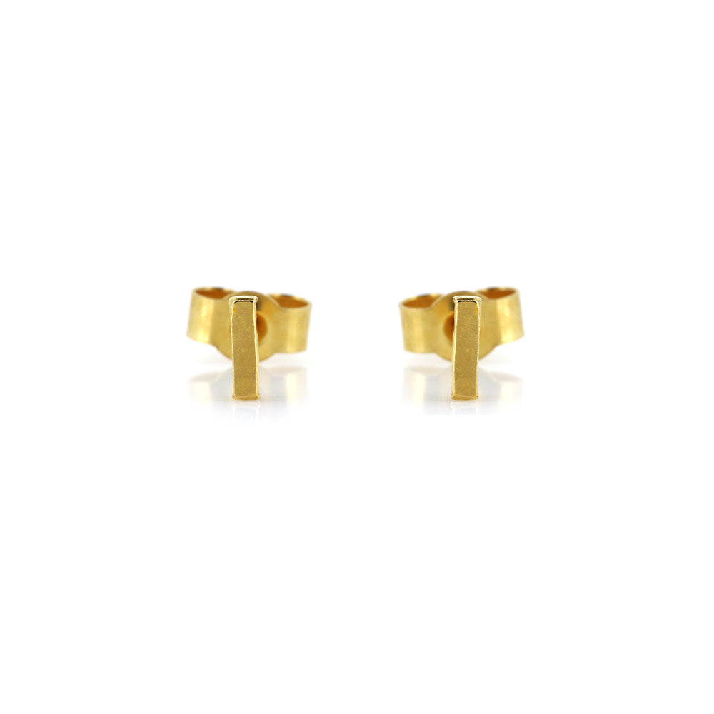 Esther Micro Line Bar Stud Earrings - Yellow Gold Vermeil Stud Earrings