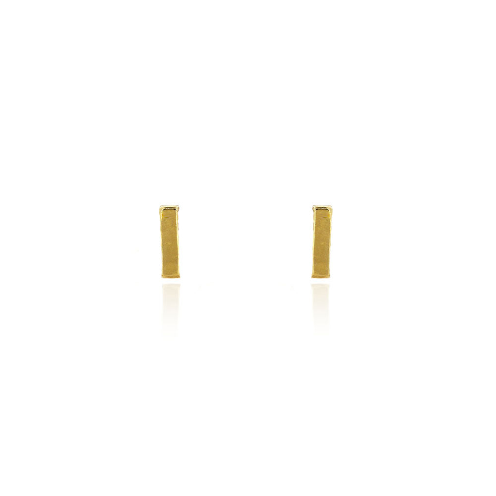 Esther Micro Line Bar Stud Earrings - Yellow Gold Vermeil Stud Earrings