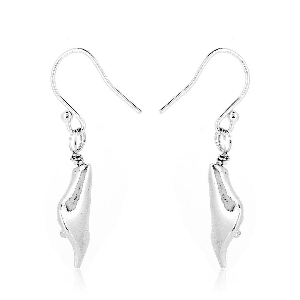 Arum Lily Small Freshwater Pearls Drop Earrings - Sterling Silver Drop Earrings
