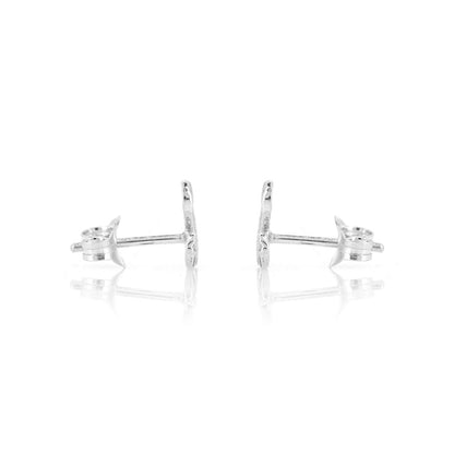 Floral Heart Stud Earrings - Sterling Silver Stud Earrings