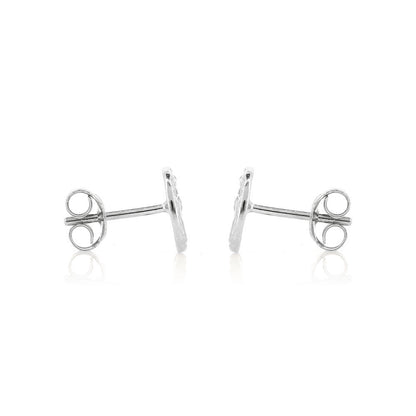 Boho Round Stud Earrings - Sterling Silver