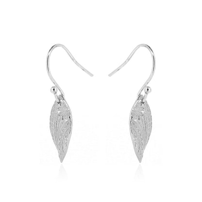 Boho Leaf Drop Earrings - Sterling Silver Drop Earrings