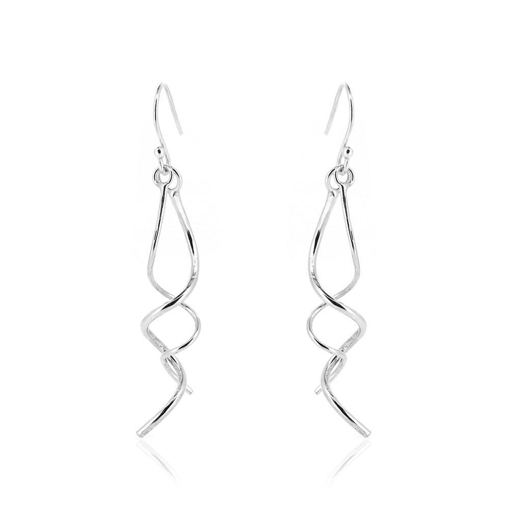 Curl Drop Earrings - Sterling Silver Drop Earrings