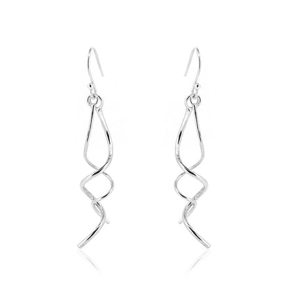 Curl Drop Earrings - Sterling Silver Drop Earrings