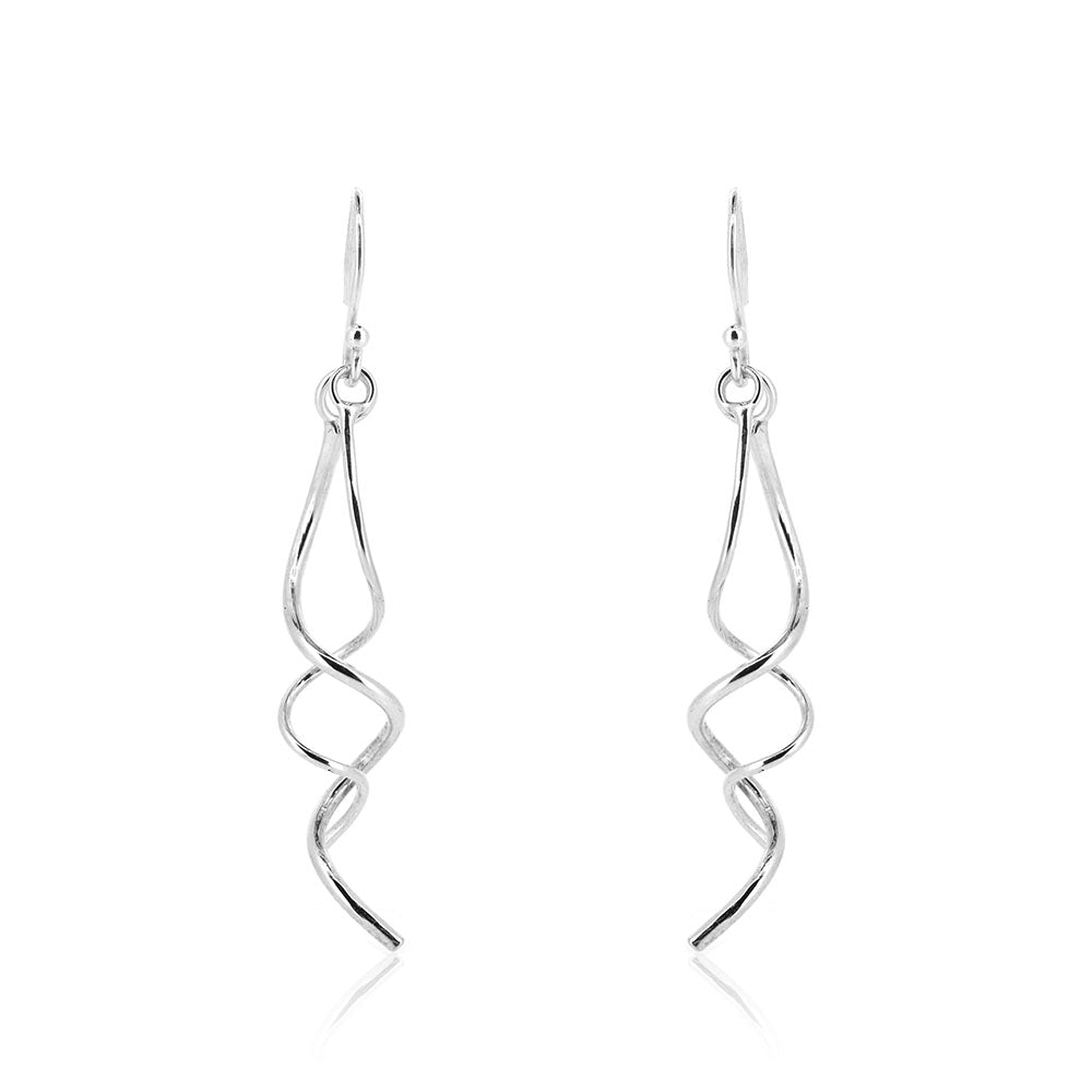 Curl Drop Earrings - Sterling Silver Drop Earrings