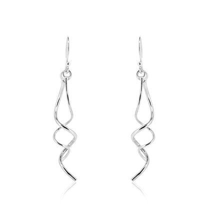 Curl Drop Earrings - Sterling Silver Drop Earrings
