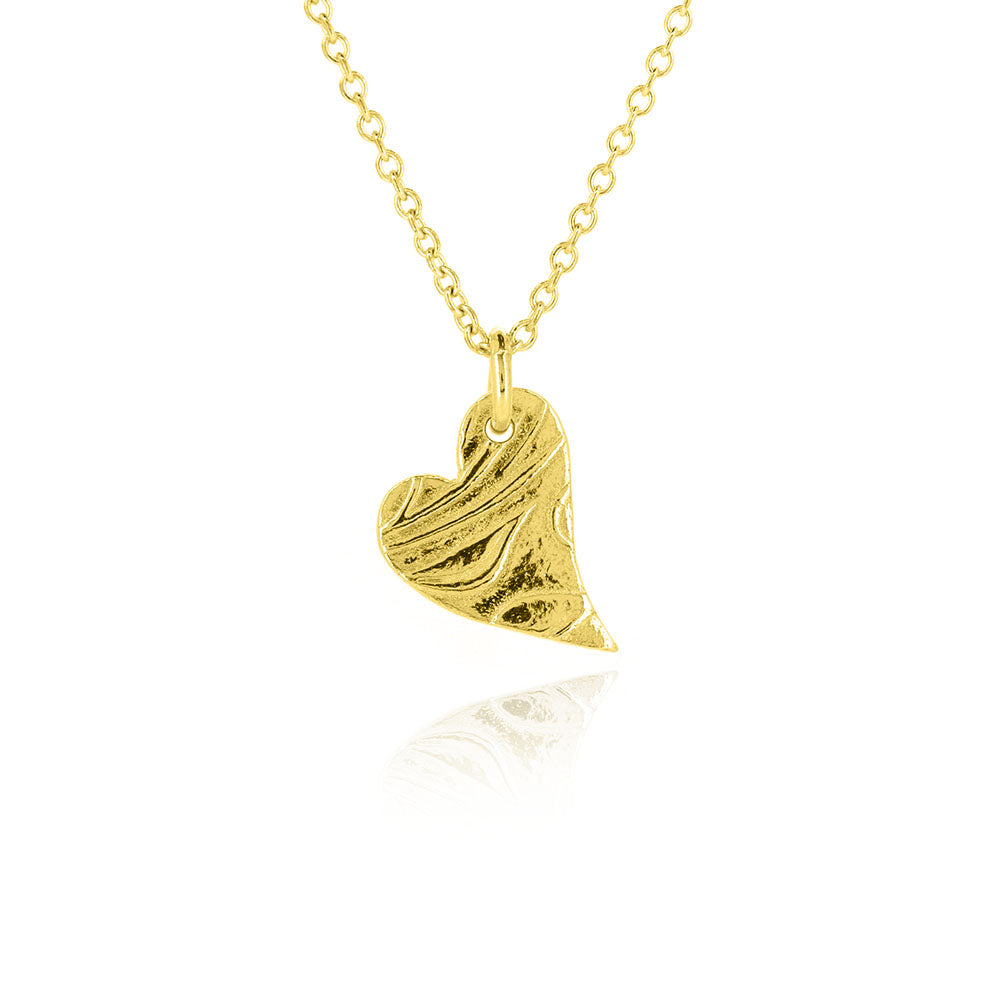 Floral Heart Small Necklace - Yellow Gold Vermeil Necklace