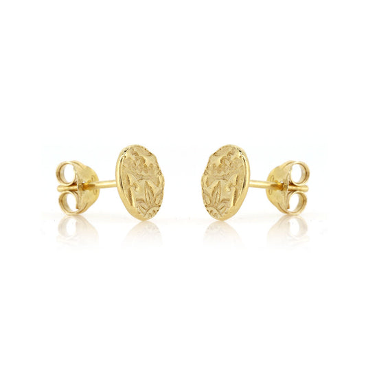 Boho Round Stud Earrings - Yellow Gold Vermeil Stud Earrings