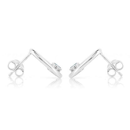 Mijoux Orbit "Swiss" Blue Topaz Stud Earrings - Sterling Silver Stud Earrings