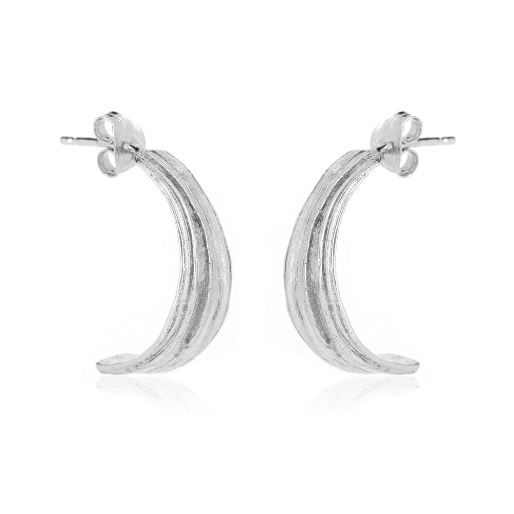 Hiki Half Hoop Earrings - Sterling Silver Hoop Earrings