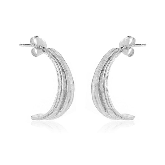 Hiki Half Hoop Earrings - Sterling Silver Hoop Earrings