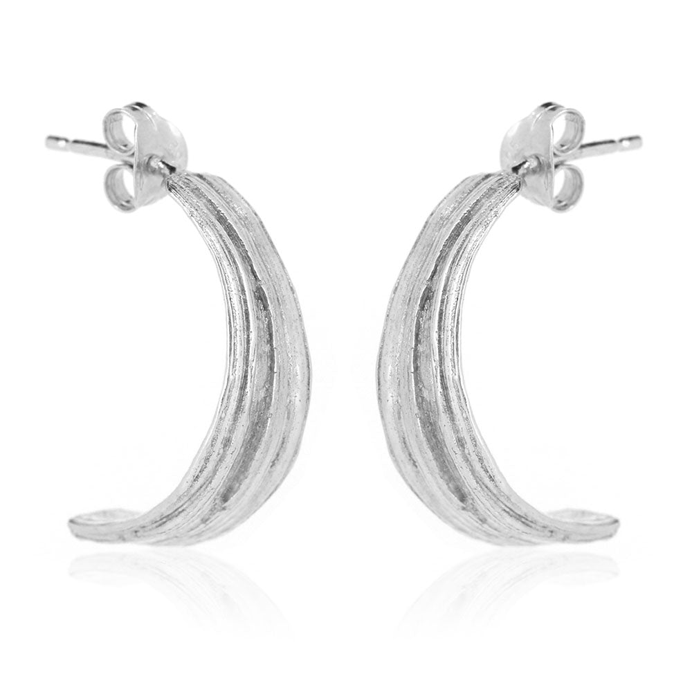 Hiki Half Hoop Earrings - Sterling Silver Hoop Earrings