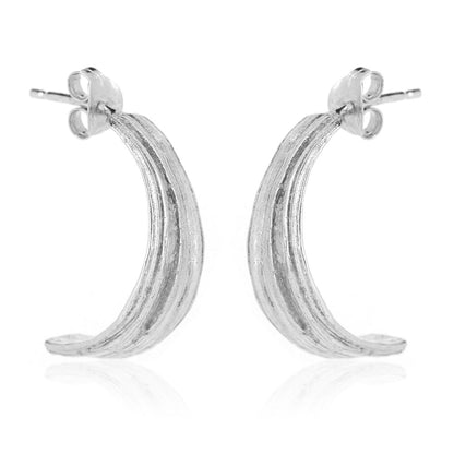 Hiki Half Hoop Earrings - Sterling Silver Hoop Earrings