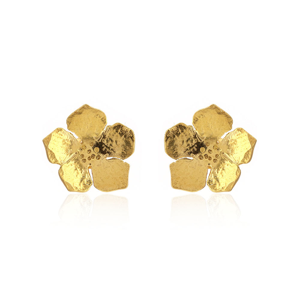 Blossom Small Stud Earrings - Yellow Gold Vermeil Stud Earrings