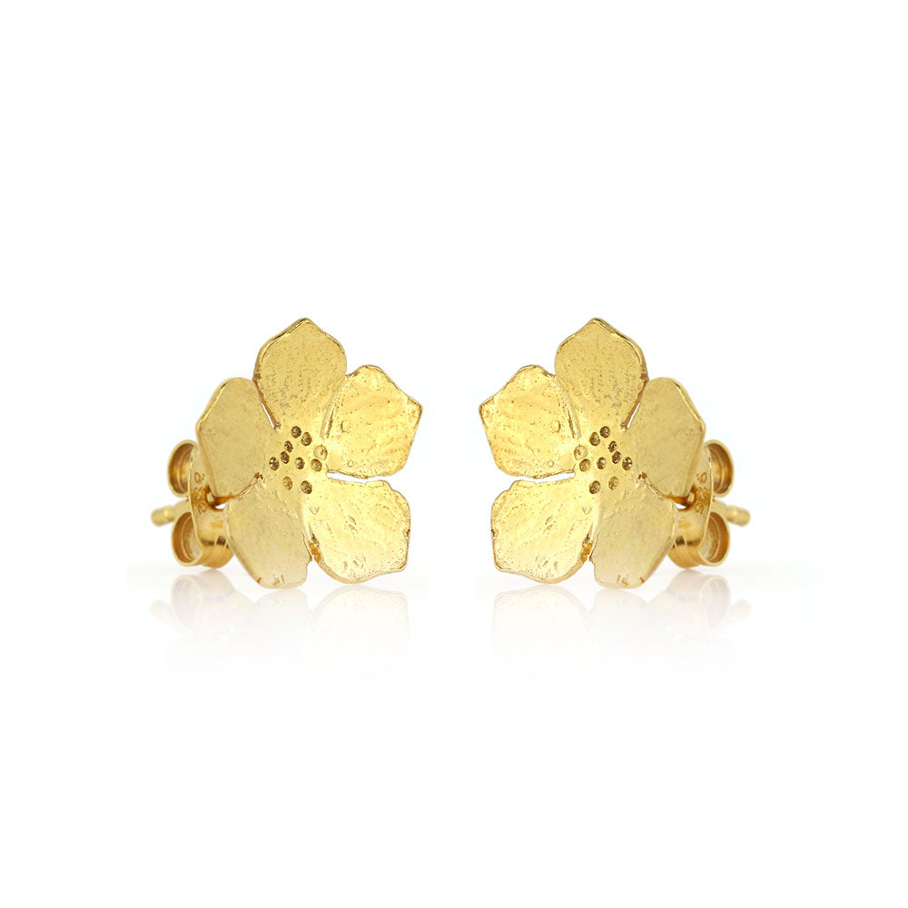 Blossom Small Stud Earrings - Yellow Gold Vermeil Stud Earrings