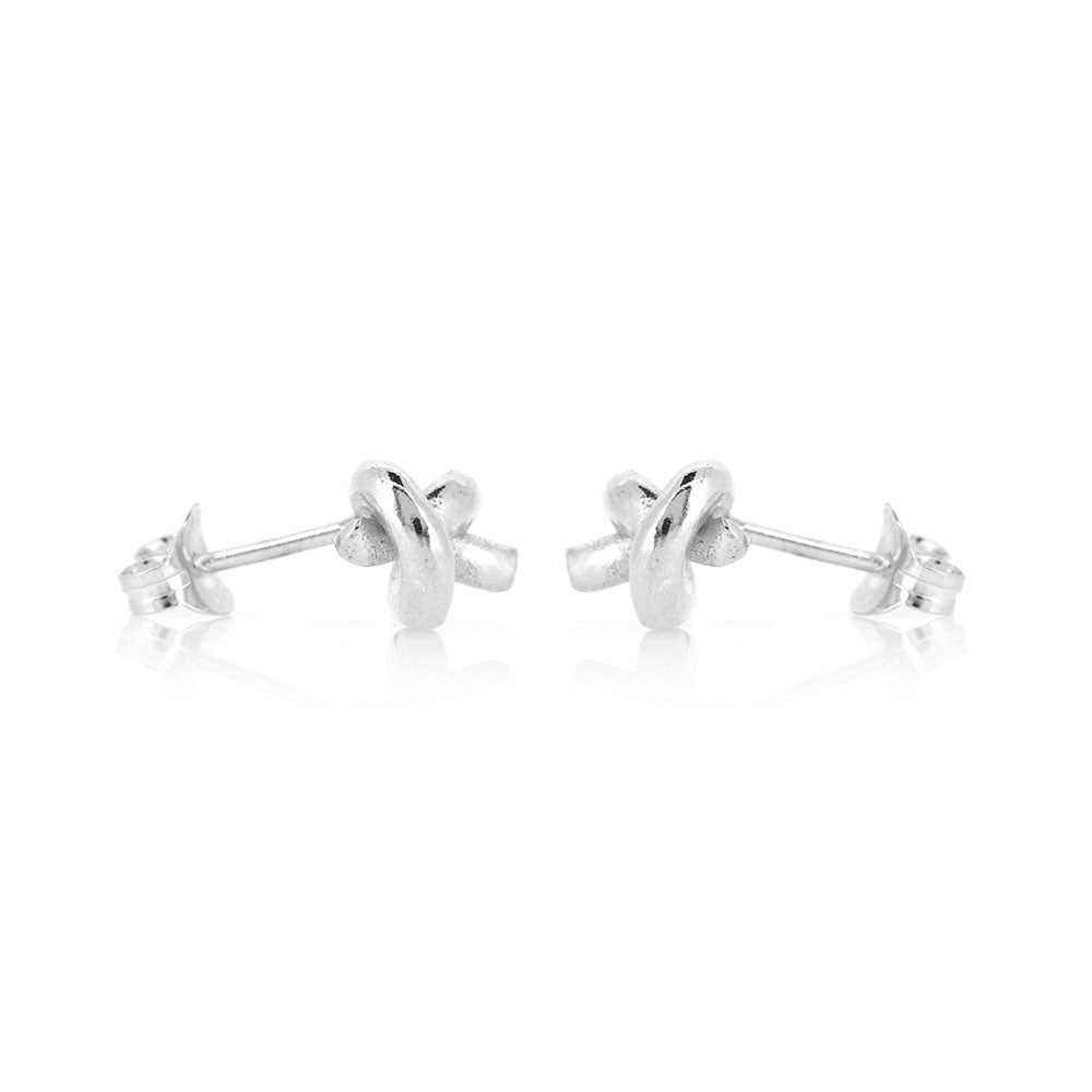 Chunky Knot Stud Earrings - Sterling Silver Stud Earrings