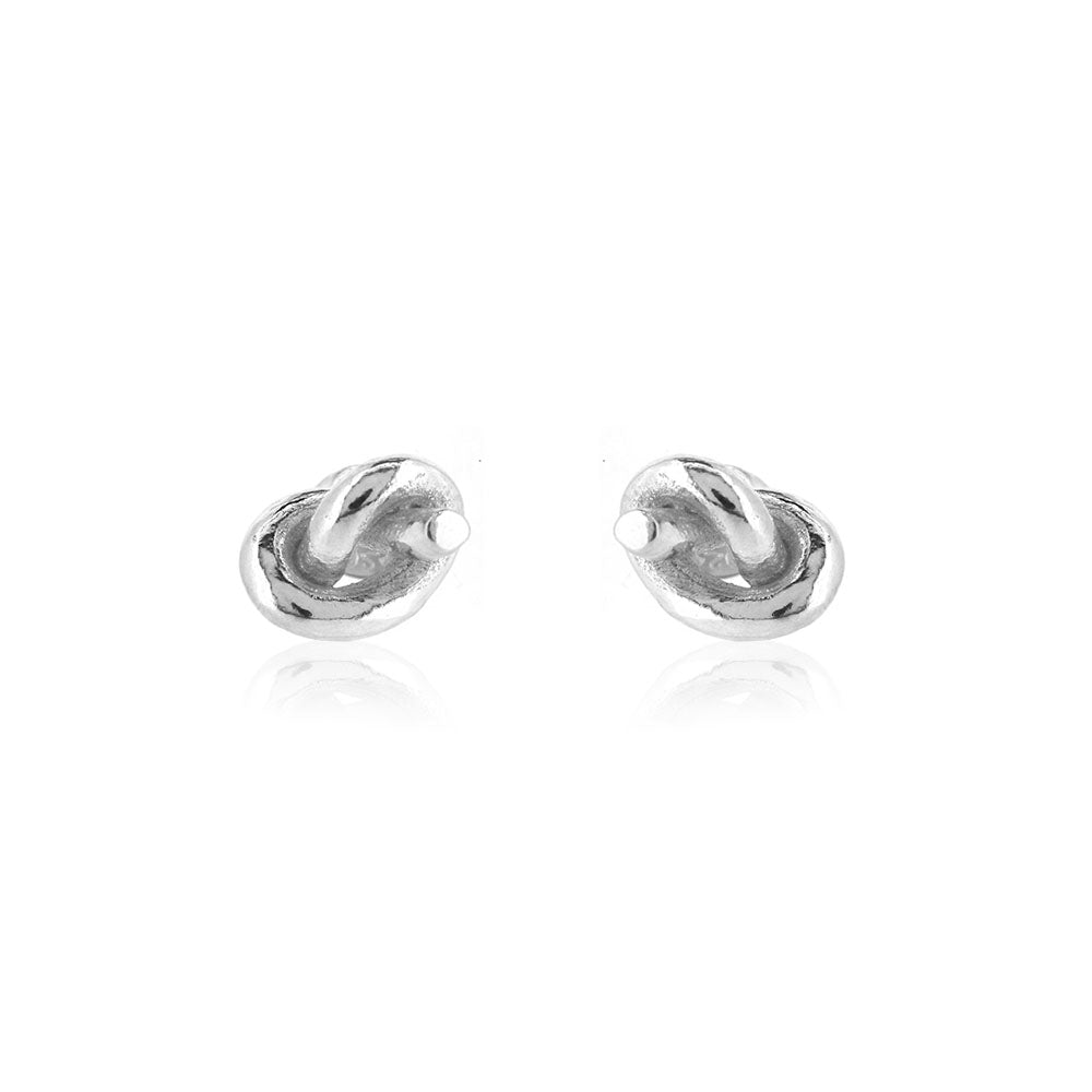 Chunky Knot Stud Earrings - Sterling Silver Stud Earrings
