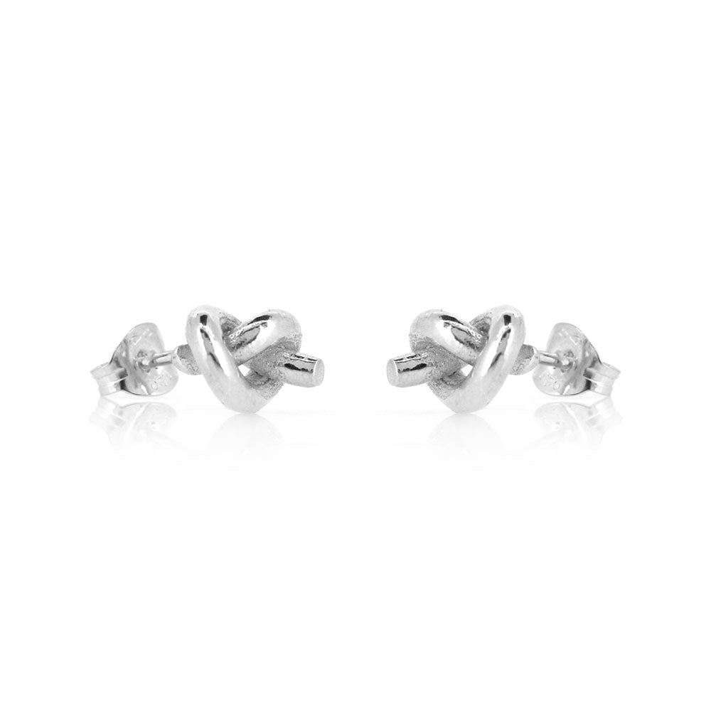 Chunky Knot Stud Earrings - Sterling Silver Stud Earrings