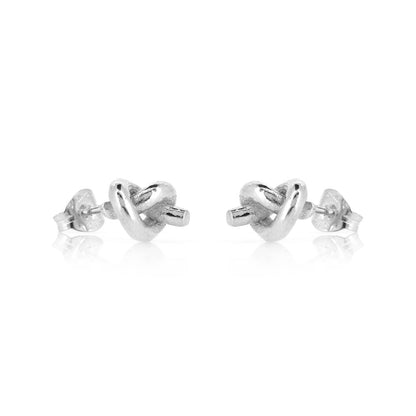 Chunky Knot Stud Earrings - Sterling Silver Stud Earrings
