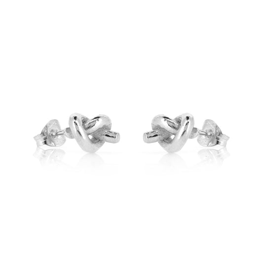 Chunky Knot Stud Earrings - Sterling Silver Stud Earrings