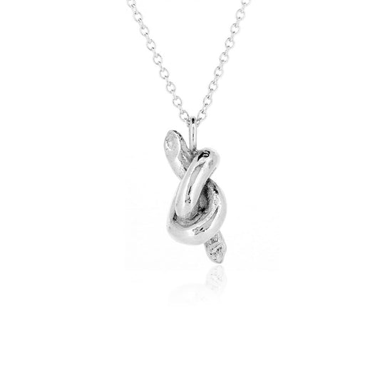 Chunky Knot Necklace - Sterling Silver Necklace