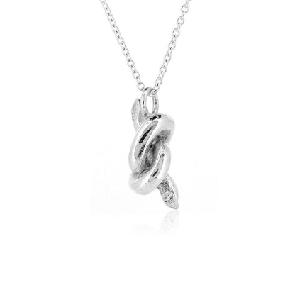 Chunky Knot Necklace - Sterling Silver Necklace