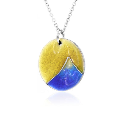 Mountain Enamel Necklace - Sterling Silver Necklace