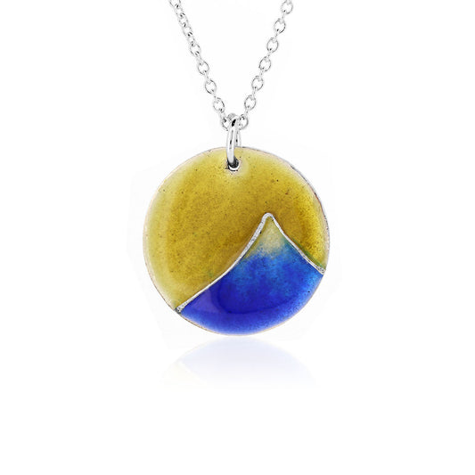 Mountain Enamel Necklace - Sterling Silver Necklace