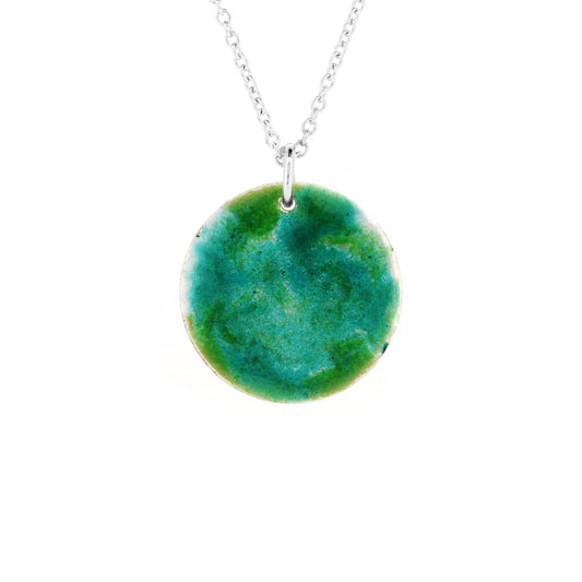 Mountain Enamel Necklace - Sterling Silver Necklace