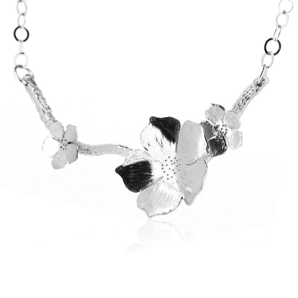 Blossom Branch Necklace - Sterling Silver Necklace