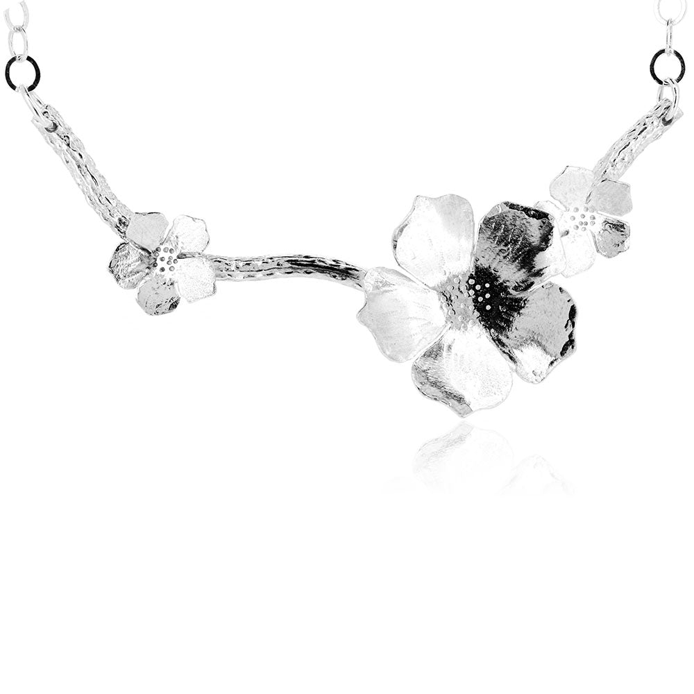Blossom Branch Necklace - Sterling Silver Necklace