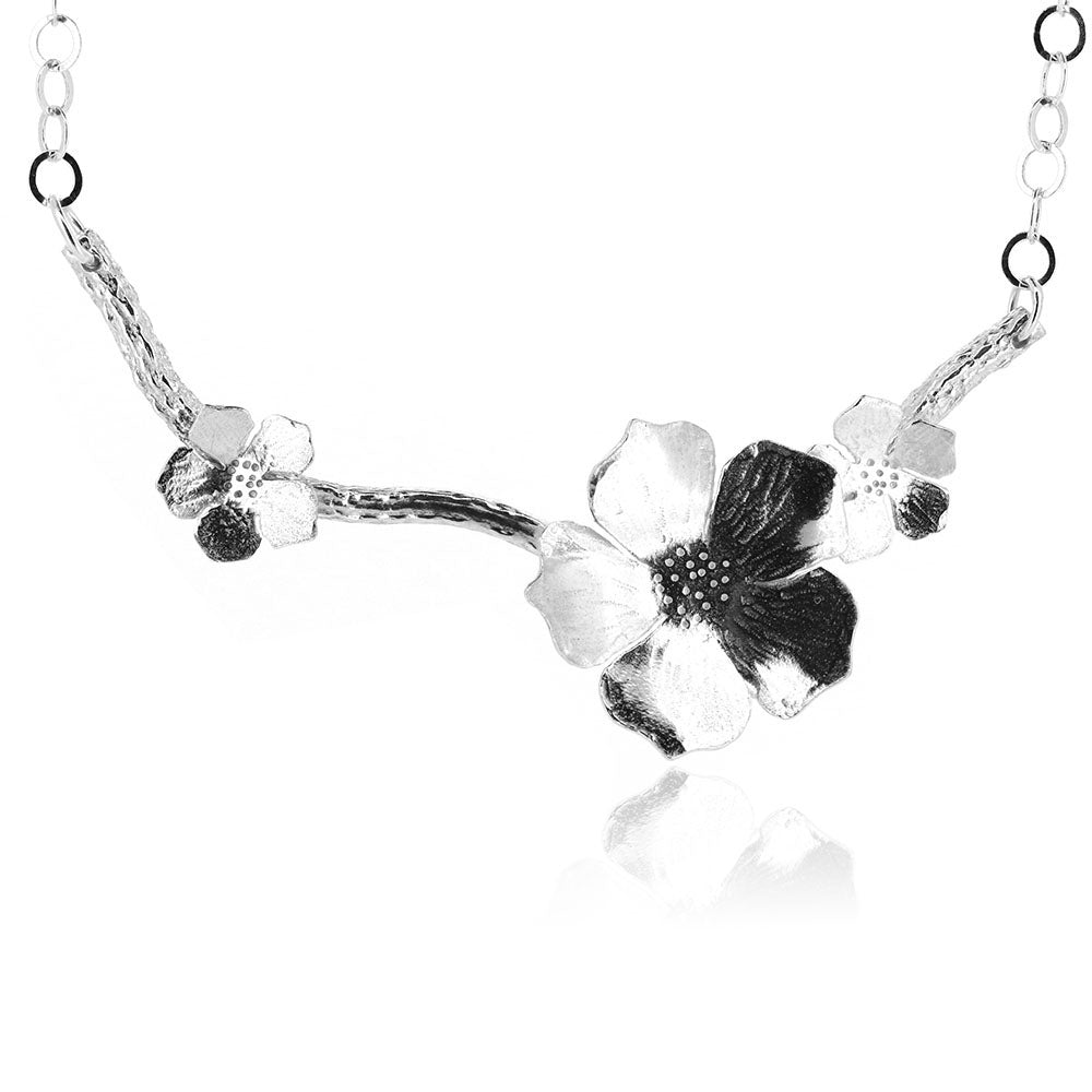 Blossom Branch Necklace - Sterling Silver Necklace