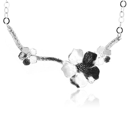 Blossom Branch Necklace - Sterling Silver Necklace