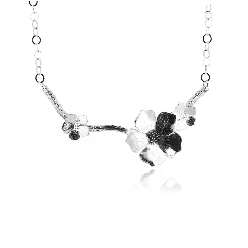 Blossom Branch Necklace - Sterling Silver Necklace