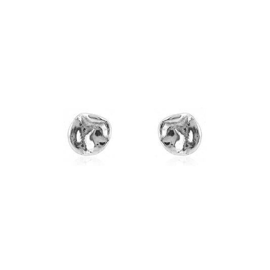 Crumple Stud Earrings - Sterling Silver Stud Earrings