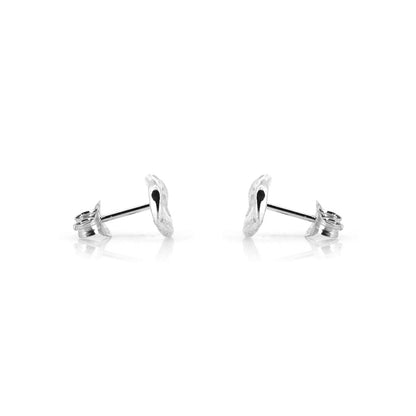 Crumple Stud Earrings - Sterling Silver Stud Earrings
