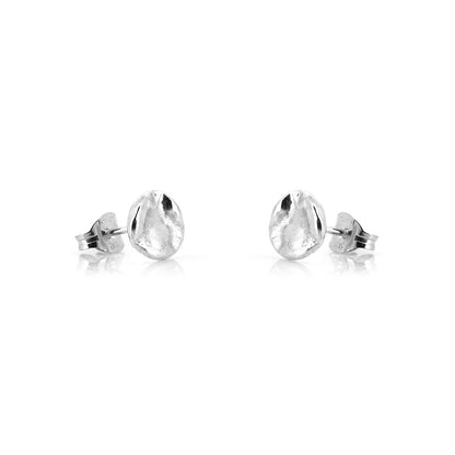 Crumple Stud Earrings - Sterling Silver Stud Earrings