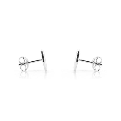 Thistle Hexagon Stud Earrings - Sterling Silver Stud Earrings