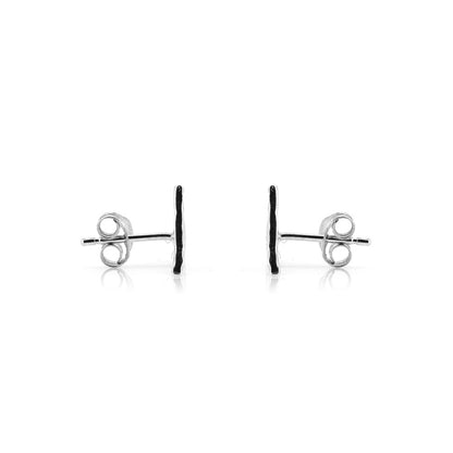 Fern Triangle Stud Earrings - Sterling Silver Stud Earrings