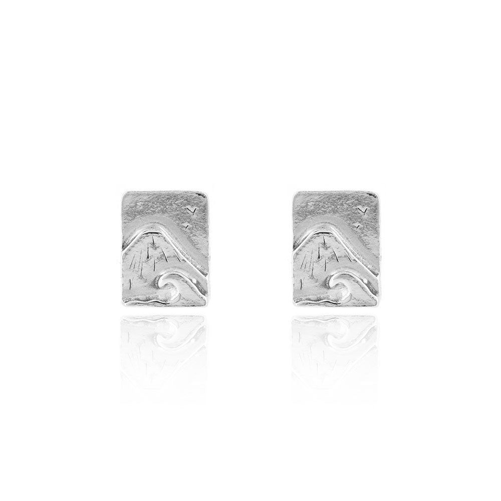 Mount Fuji Stud Earrings - Sterling Silver Stud Earrings