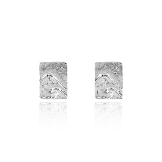 Mount Fuji Stud Earrings - Sterling Silver Stud Earrings