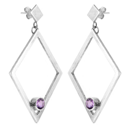 Glacier Amethyst Drop Earrings - Sterling Silver