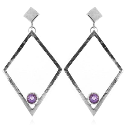 Glacier Amethyst Drop Earrings - Sterling Silver